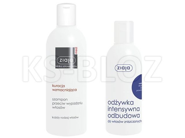 Ziaja Med Kuracja Wzmacniająca Szampon przeciw wypadaniu+Odżywka z ceramidami interakcje ulotka zestaw  300 ml + 200 ml