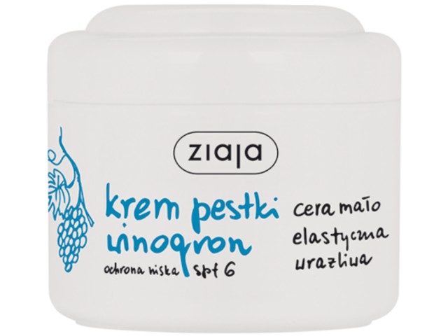 Ziaja Pestki Winogron Krem na dzień, noc skóra wrażliwa i małoelastyczna SPF 6 interakcje ulotka   75 ml