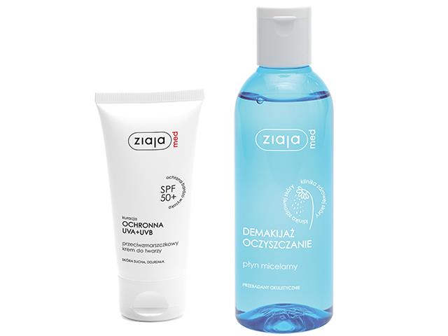 Ziaja Pr 2w1 Med SPF 50+ Krem p/zmarszczkowy + MED Płyn micelarny interakcje ulotka zestaw  50 ml + 200 ml