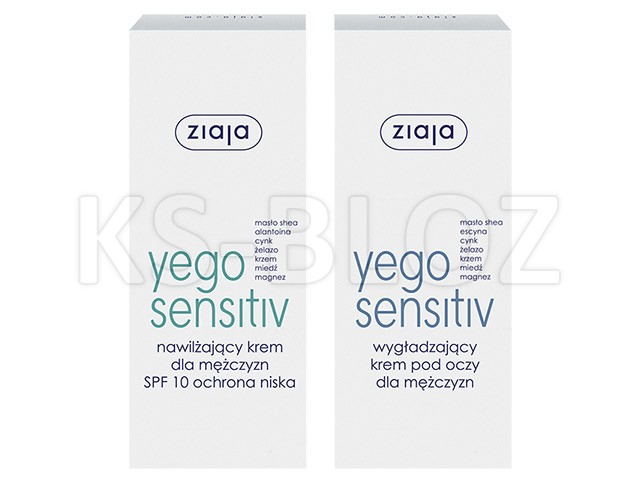 Ziaja Yego Zestaw Krem nawilżajacy SPF10 + krem wygładzający pod oczy interakcje ulotka zestaw  50 ml