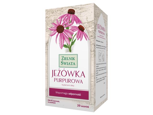 Zielnik Świata Jeżówka Purpurowa interakcje ulotka zioła do zaparzania  20 sasz.