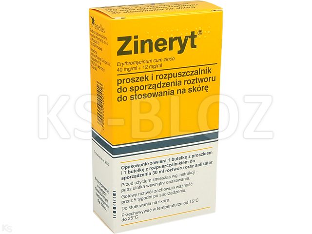 Zineryt interakcje ulotka proszek i rozpuszczalnik do sporządzania roztworu do stosowania na skórę (40mg+12mg)/ml 1 but.pr. po 30 ml