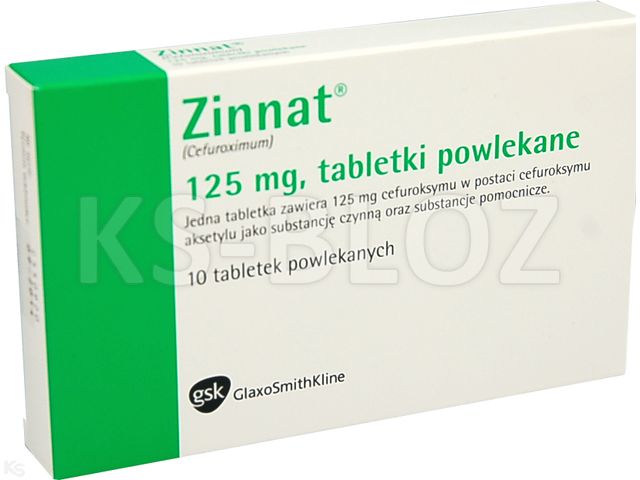 Zinnat interakcje ulotka tabletki powlekane 125 mg 10 tabl.