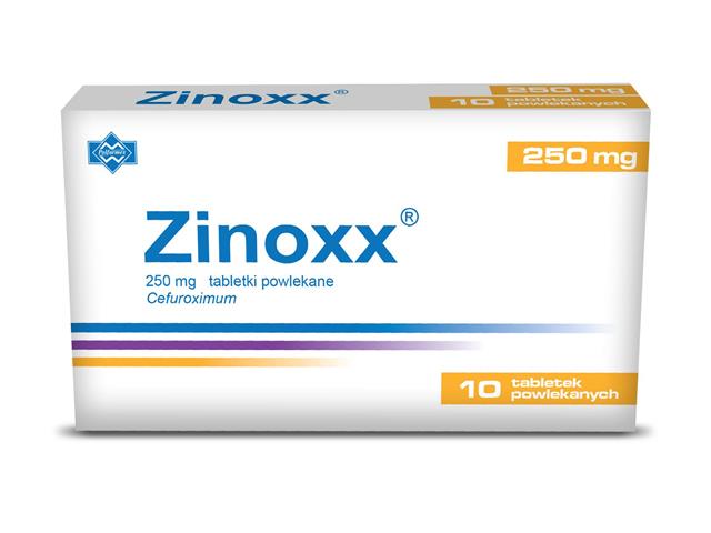Zinoxx interakcje ulotka tabletki powlekane 250 mg 10 tabl.