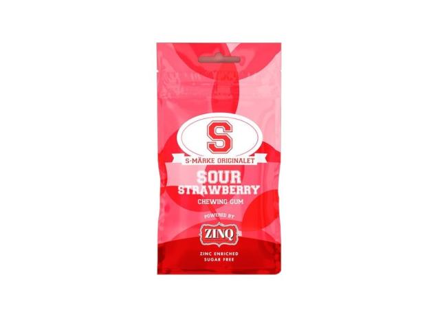 Zinq Sour Strawberry Guma do żucia o smaku kwaśnej truskawki wzbogacona cynkiem interakcje ulotka guma do żucia  22 szt.