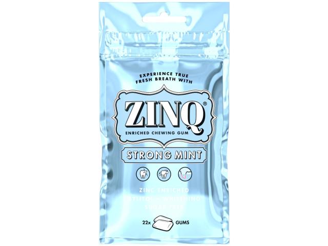 Zinq Strong Mint interakcje ulotka guma do żucia  22 szt.