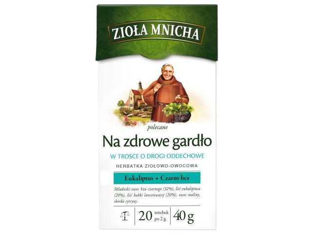 Zioła Mnicha Polecane Na Zdrowe Gardło interakcje ulotka zioła do zaparzania w saszetkach  40 g