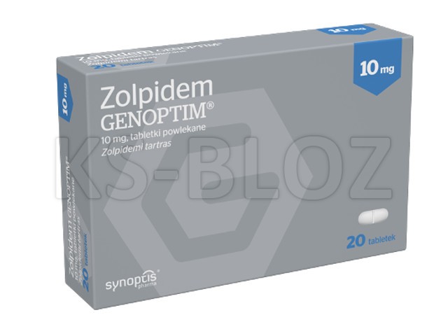 Zolpidem Genoptim interakcje ulotka tabletki powlekane 10 mg 20 tabl.