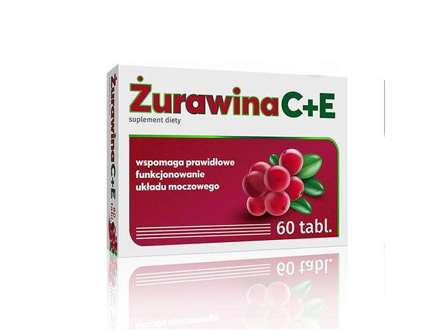 Żurawina C+E interakcje ulotka tabletki  60 tabl.