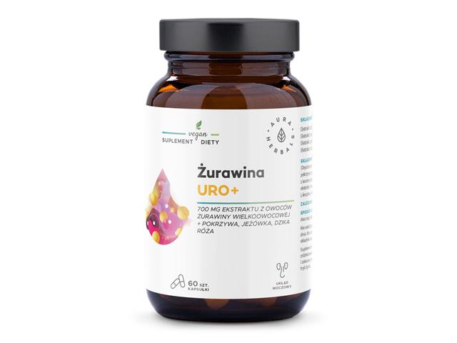 Żurawina Uro+ interakcje ulotka kapsułki - 60 kaps.