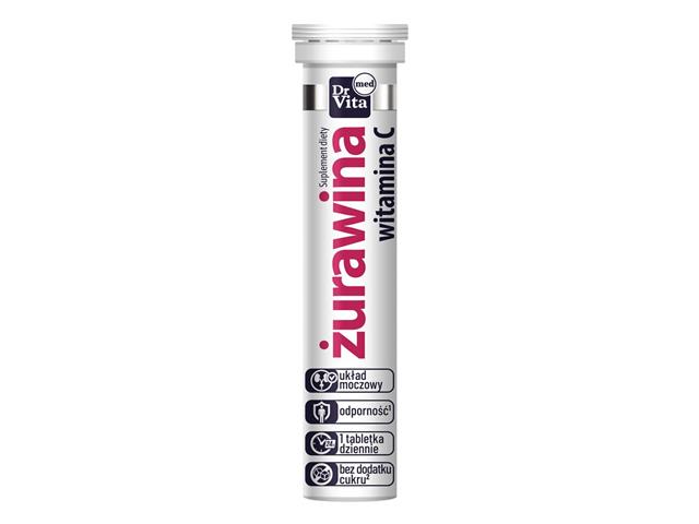Żurawina + Witamina C interakcje ulotka tabletki musujące - 20 tabl.
