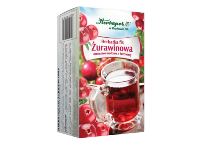 Żurawinowa Fix Herbatka owocowo-ziołowa z żurawiną interakcje ulotka  3 g 20 toreb.