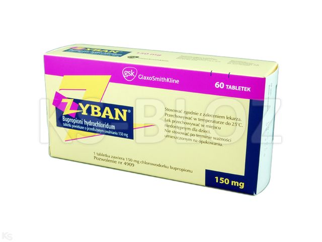 Zyban interakcje ulotka tabletki powlekane o przedłużonym uwalnianiu 150 mg 60 tabl. | 6 blist.po 10 szt.