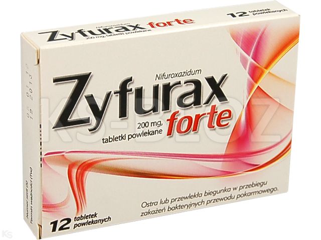 Zyfurax Forte interakcje ulotka tabletki powlekane 200 mg 12 tabl.