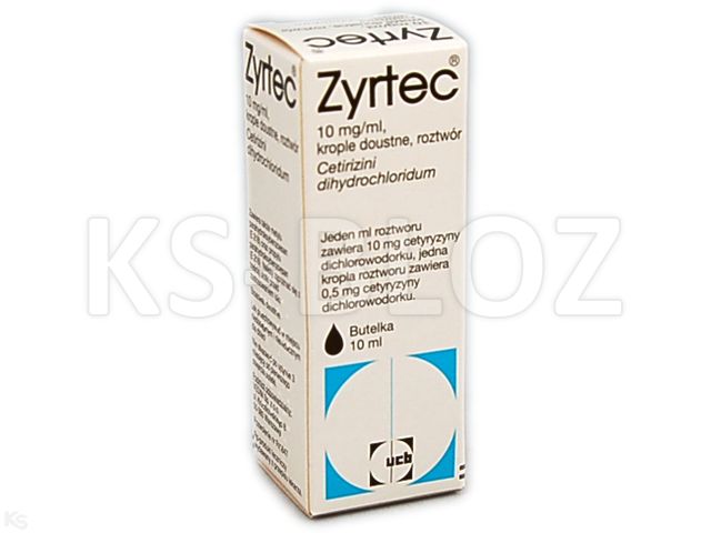 Zyrtec interakcje ulotka krople doustne, roztwór 10 mg/ml 10 ml