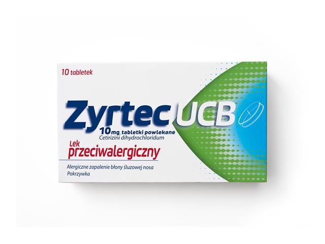 Zyrtec Ucb interakcje ulotka tabletki powlekane 10 mg 10 tabl.