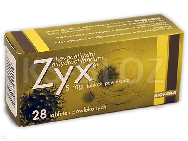 Zyx interakcje ulotka tabletki powlekane 5 mg 28 tabl. | 4 blis.perfor.po 7szt.